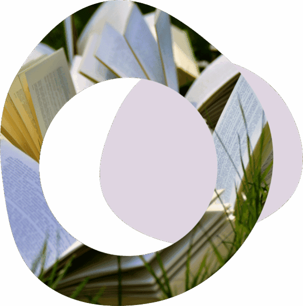 abstract image of an open book on some grass